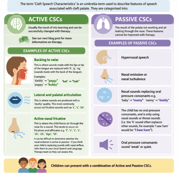 active cleft speech characteristics vs passive speech characteristics